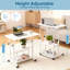 Table pour ordinateur portable à hauteur réglable en forme de C avec 2 tablettes