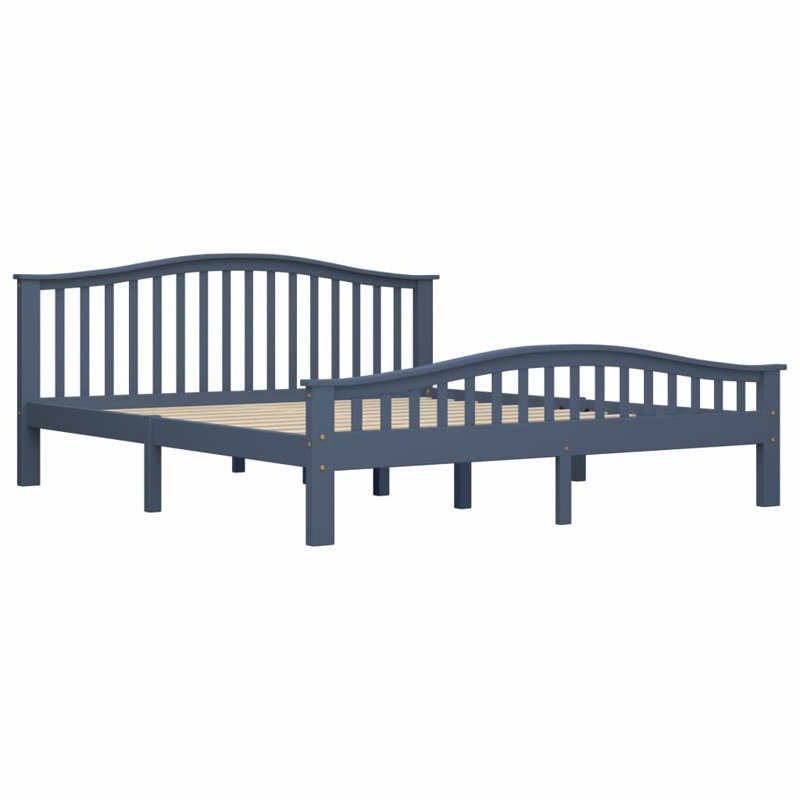Hooten Solid Wood Bed, Grey, 100 x 200 cm