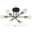 6‑Light Gold Metal Flush Mount Retro Ceiling Light