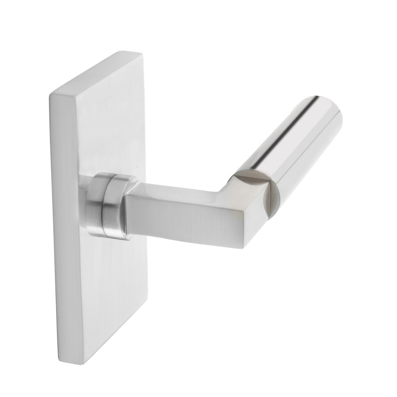 Bravura 845-8 Sumpter Passage Lever on Rectangular Contemporary Rose in Satin Nickel