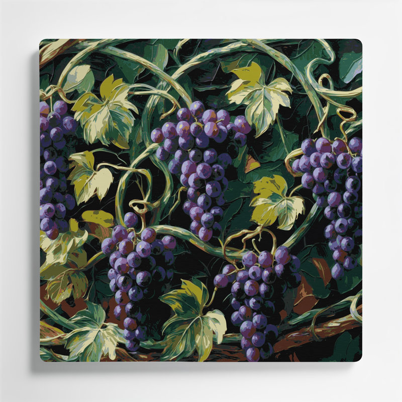 Art mural en métal Botanical Grape Vines, H 16 po x l 16 po