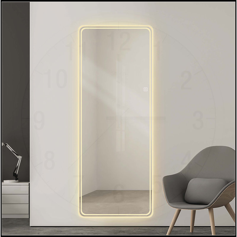 Miroir de plancher pleine longueur 64 po x 21 po DEL
