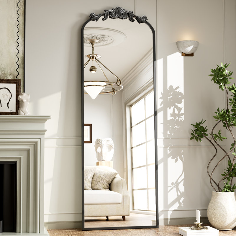 Arch Mirror Full Length, Traditional Vintage Ornate Baroque Mirror, 56" x 16"