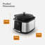 GF16012 Good Food in partnership with Tower 12-in-1 Multi-Cooker with 12 Cooking Pre-sets, Removable Cast Iron Pot, Cast Iron, 12 Hour Timer, 1500W, Black & Stainless Steel