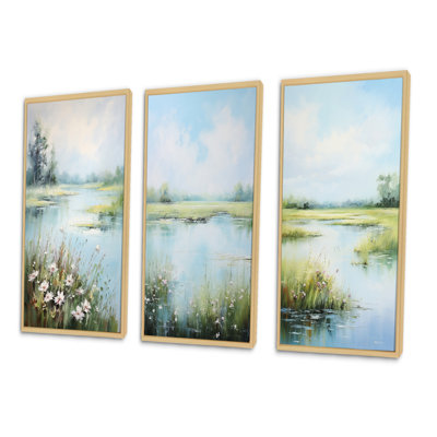 «Meadow Tranquil Waters», 3 pièces sur toile