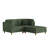 Seemab 3 - Piece Upholstered Green Corduroy Modular Sectional with Pillow Back and Removable Ottoman-293493859