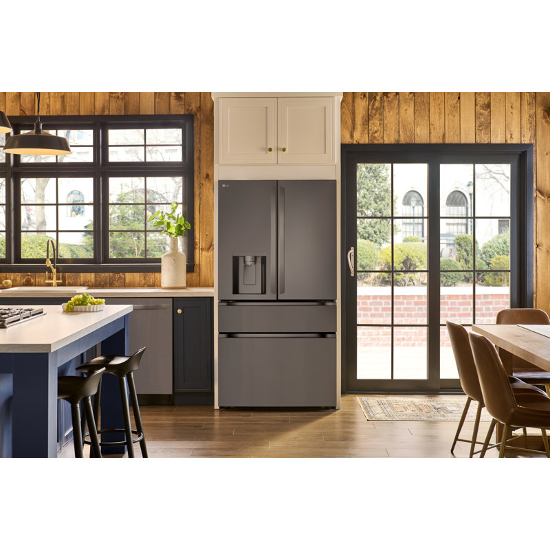 Lg 29 Cu. Ft. Smart Standard-Depth Max 4-Door French Door Refrigerator With Full-Convert Drawer, Black