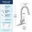 Robinet de cuisine à poignée simple Moen Adler MotionSense Wave avec technologie Power Clean-73325977