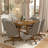 Swivel-Tilt Caster Casual Dining Chair in Fonzo Marble with Walnut-429694131