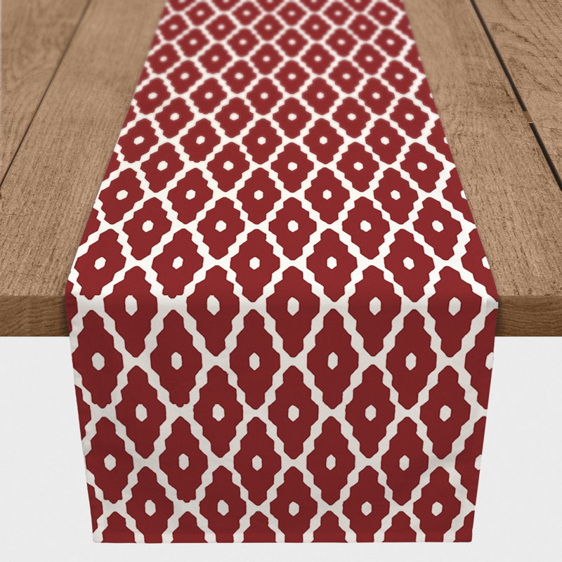 Fontana Geometric Table Runner, 72" x 16", Red