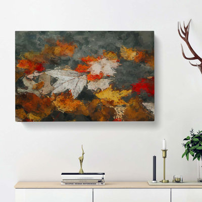 Leaves In Autumn In Abstract - Wrapped Canvas