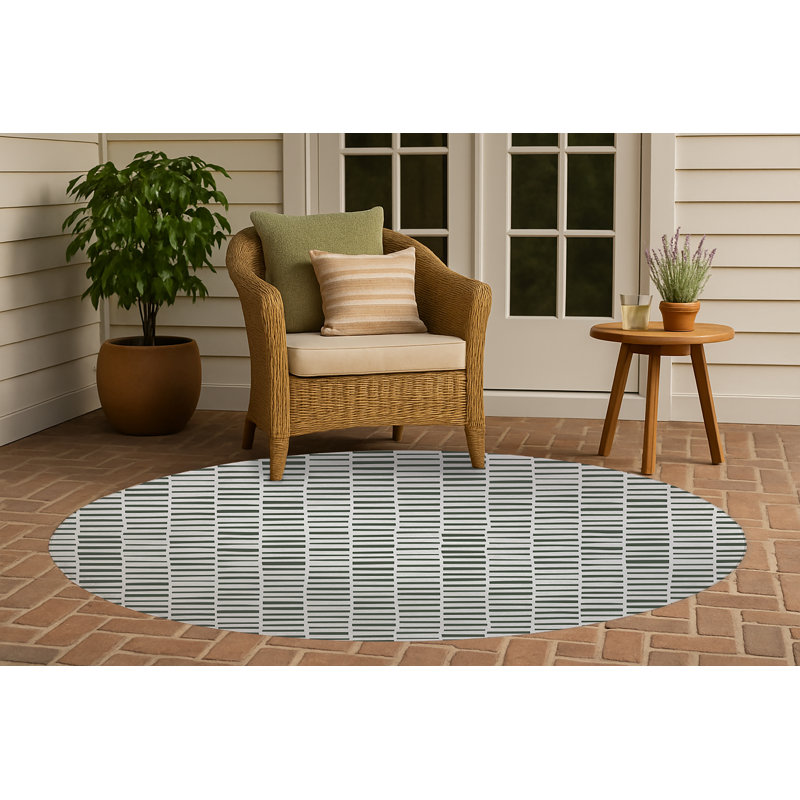 Tapis d'extérieur antidérapant Flat Attack, Rond 5 pi