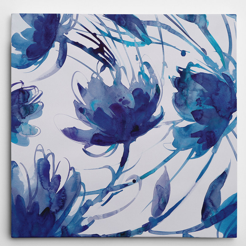 « indigo tourbillon ii » par theresa troise heidel, reproduction d’art sur toile tendue, H 24 po x l 24 po x P 1,5 po