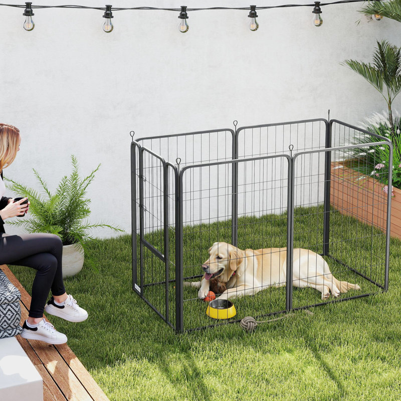 Steel Exercise Pen, 100" H x 136" W x 68" D