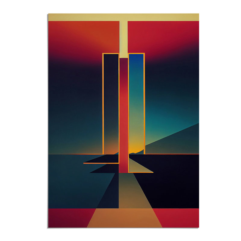 Bold Abstract Sunset - Wall Art, Paper, 29.7cm H x 21cm W, No Matte