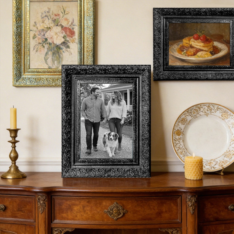 Cadre photo 3 pièces 11 "x 14" noir pour décor de vestibule, Black, 3, 11" W x 14" H