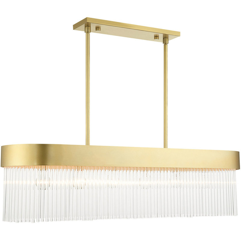 6 - Light Square / Rectangle Chandelier, Soft Gold