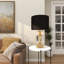 Lampe de table en cristal avec abat-jour tambour Apeton 14 po x 14 po x 24 po