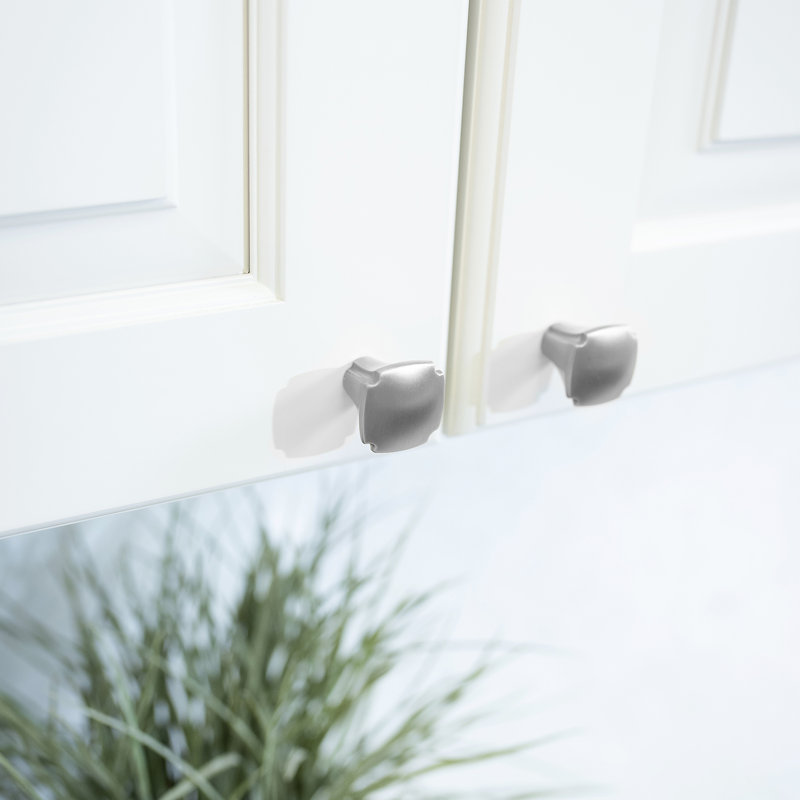 Veranda Collection 1-1/8 Inch Square Knob, Satin Nickel
