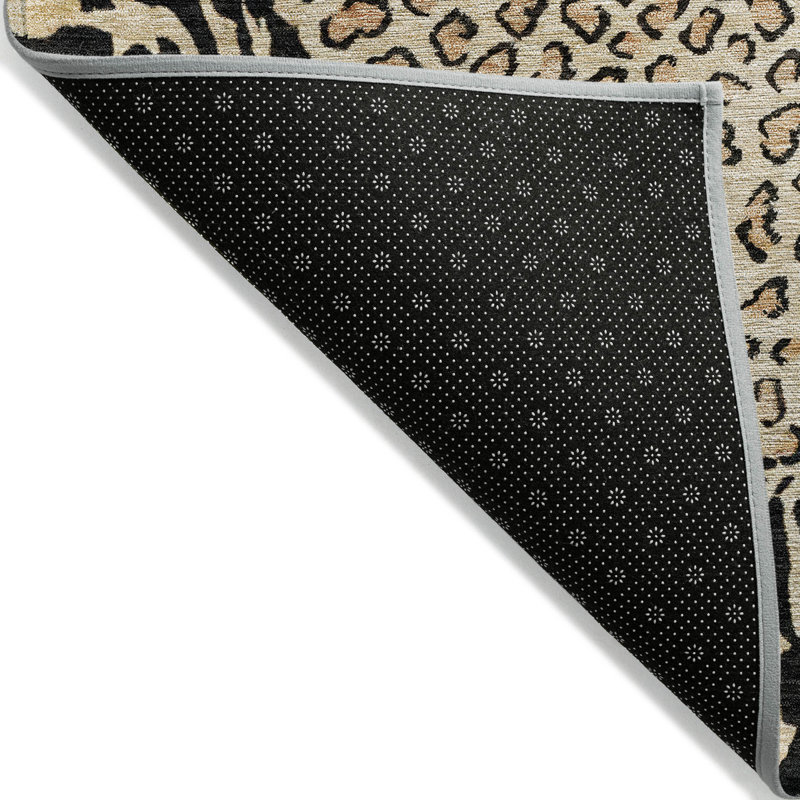 Tapis intérieur lavable à motif animal doré 3 pi x 5 pi