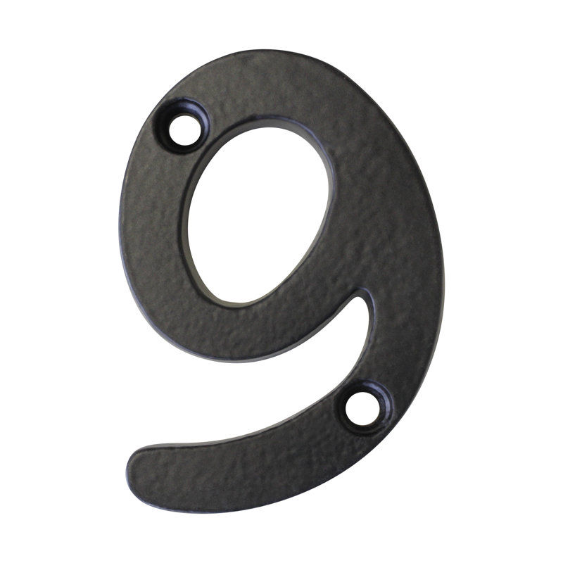 Numéro de maison 2 po, 9, Noir