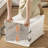 Plastic Rolling Laundry Hamper with Handles-743114417-742995309