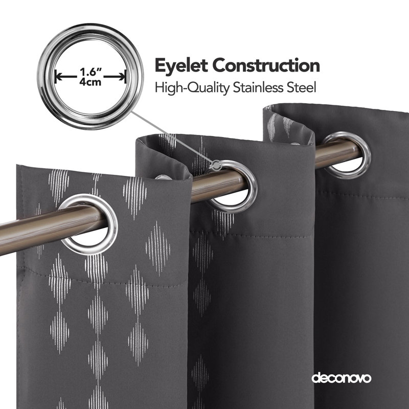 Bedolla Room Darkening Curtain Pair, Dark Gray, 51" W x 83"L