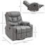 HOMCOM Manual Recliner Chair with Footrest, Cup Holder, Swivel Base-762277395