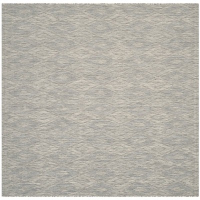 Geometric Gray/Wheat/Blue Indoor/Outdoor Area Rug
