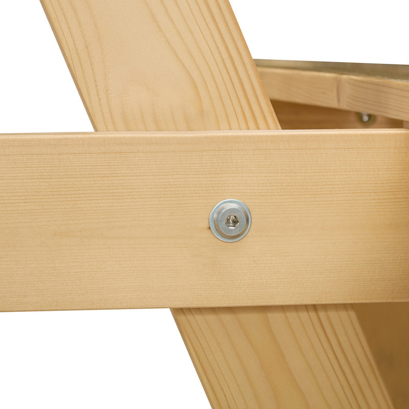 Table de pique-nique extérieure pour 6 personnes avec 3 bancs intégrés et trou pour parasol - Idéale pour jardin, cour ou terrasse - Résistante aux intempéries - Bois naturel robuste - Trou pour plus de détente