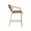 Tabouret de bar d'extérieur Lailoken, hauteur de comptoir, en bois d'eucalyptus avec assise en oléfine - Lot de 2