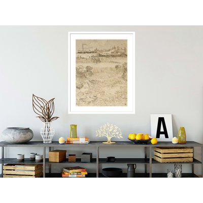 Arles: View from the Wheatfields par Vincent van Gogh, impression giclée encadrée