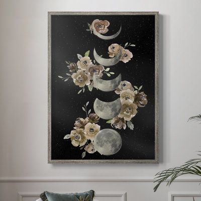 «Bohemian Lunar Phases», reproduction encadrée - bois massif 43531