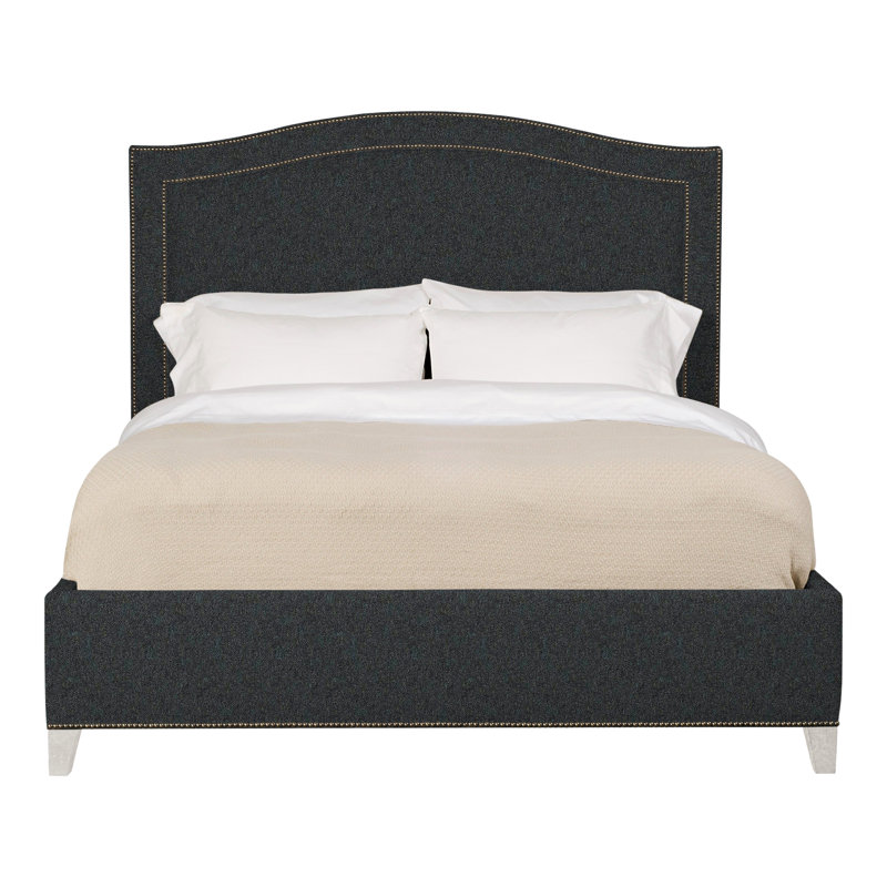 Caroline/Casey Queen Upholstered Low Profile Panel Bed, Ian Lagoon, Casa Blanca, Yes
