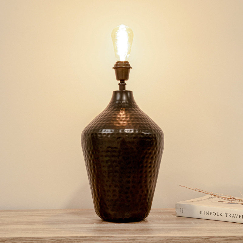 Adoram Metal Table Lamp, Black Bronze, Snow White