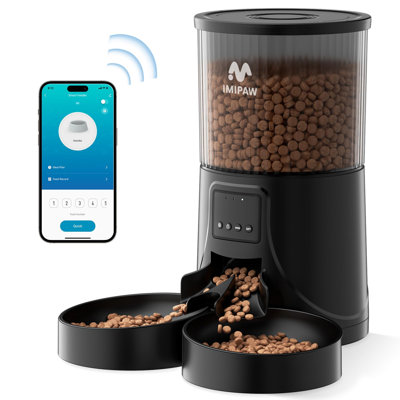 Automatic Cat Feeder 2 Cats: Auto Feeder 5Ghz WiFi - Dual Cat Feeder 1-10 Meals| Smart App Control Auto Pet Feeder for Cats and Small Dog Indoor- Dual Power& Detachable Clean