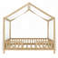 Lit de sol avec auvent Montessori, cadre de lit pour tout-petit en forme de maison avec de hautes balustrades, lit en bois pour un sommeil sécuritaire et créatif-2046700764-2046700765