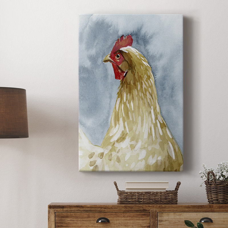 Portrait de poulet I - galerie sur mesure, H 27 po x l 18 po