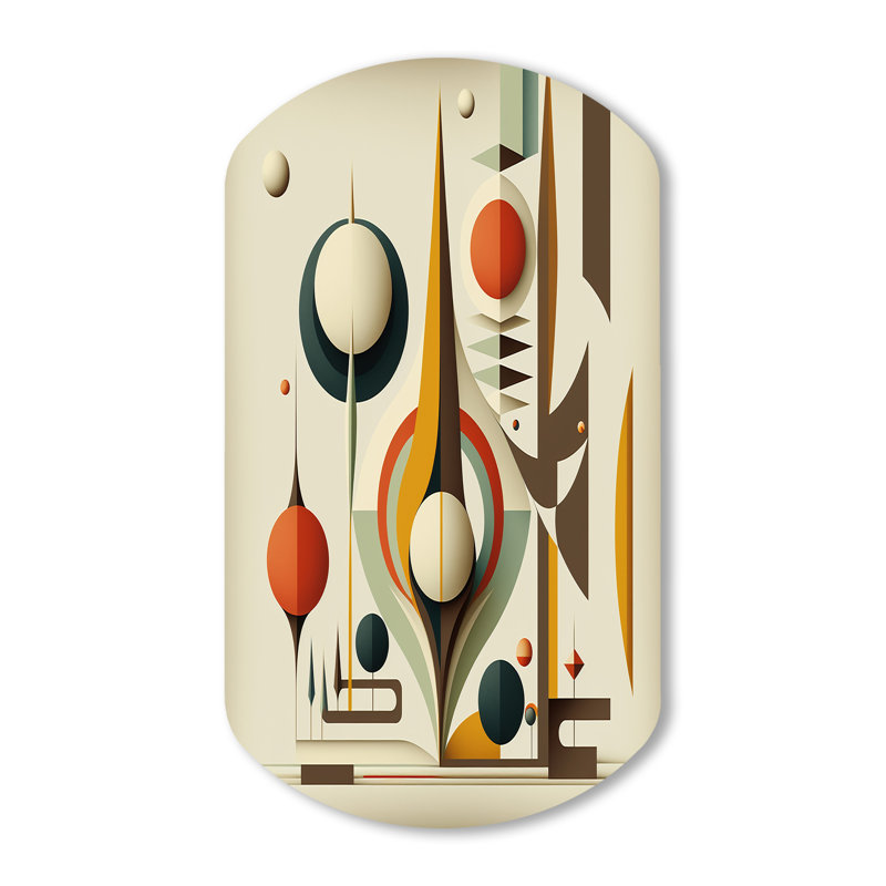 Art mural rétro en métal Mid-Century VI - Modern Midcentury Shape, H 31 po x l 19 po