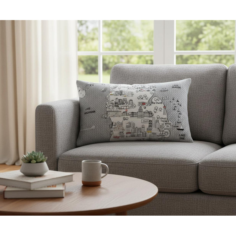 Coussin lombaire 25 po White Michigan, Crème