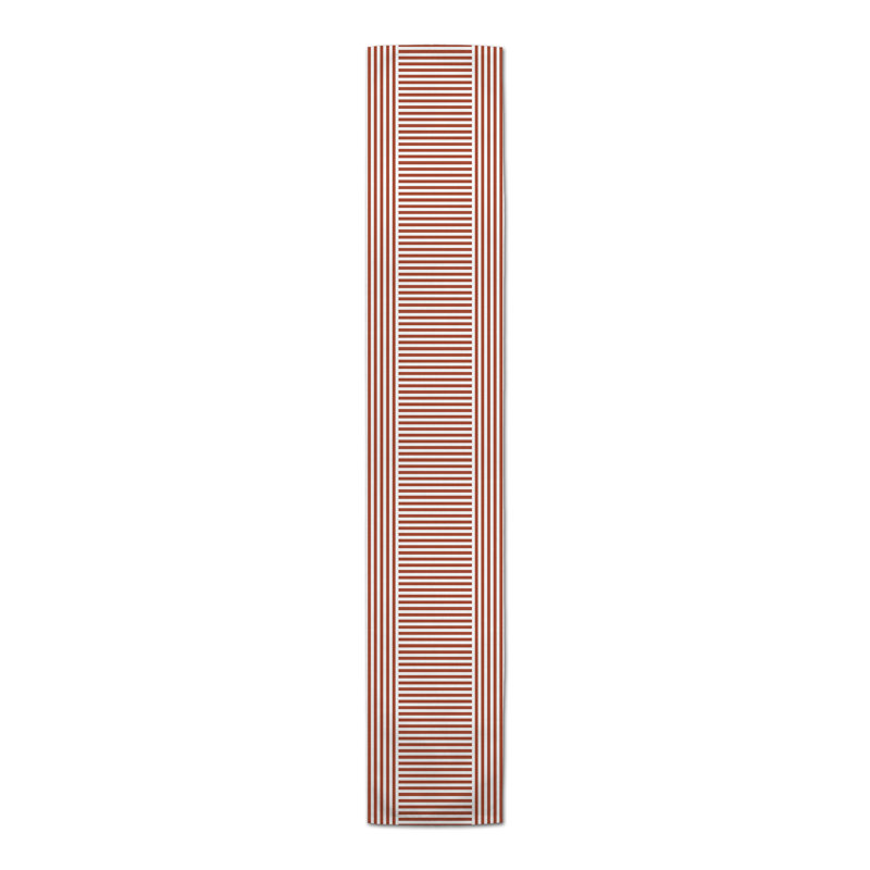Chemin de table rectangulaire en polyester à rayures Chambre, 72 po x 16 po, Brun