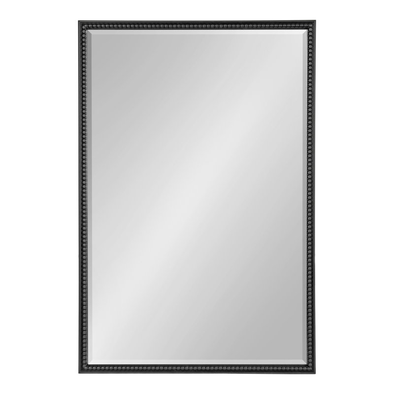 Chayanna Beaded Rectangle Bathroom Wall Mirror, 36" x 24", Black