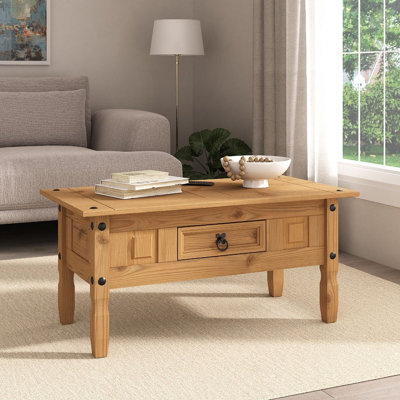 Simonsen Solid Wood 4 Legs Coffee Table with Storage