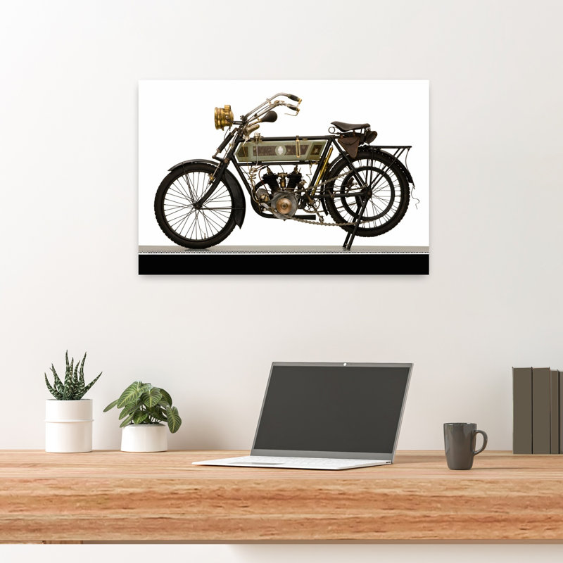 «Alcyon V-Twin Moto», paysage abstrait, nature, H 16 po x l 24 po