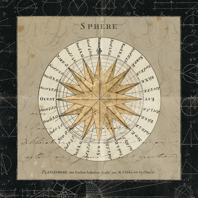 Sphere Compass by Sue Schlabach - Wrapped Canvas Print, 30cm H x 30cm W x 3.8cm D