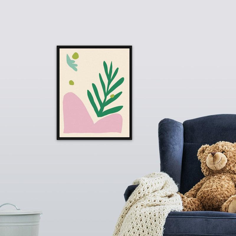 Décoration murale pour enfants chaude de palm iv, H 20 po x l 16 po x P 1,2 o, Cadre pour toile flottant noir