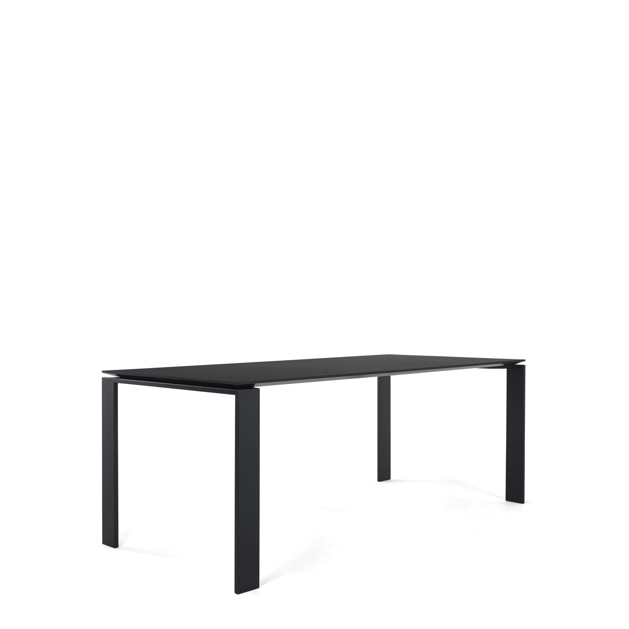 Four Dining Table, 28" H x 75" W x 35" D, Black