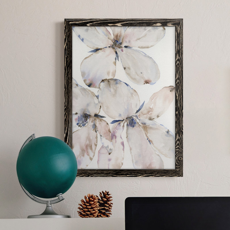 Soft Wind Flowers II, toile encadrée de qualité supérieure - prête à être accrochée, H 23 po x l 32 po x P 1 po