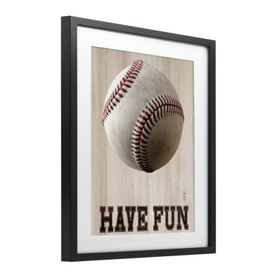 Have Fun Baseball Framed Print Under Glass, design by Marcus Prime