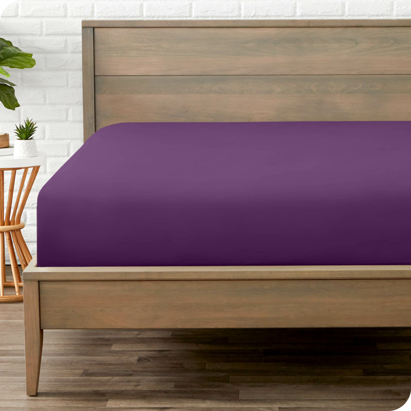 Drap-housse en microfibre, Drap-housse pour lit simple TG, Prune